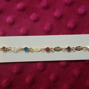 Rhinestone Leaf Bracelet